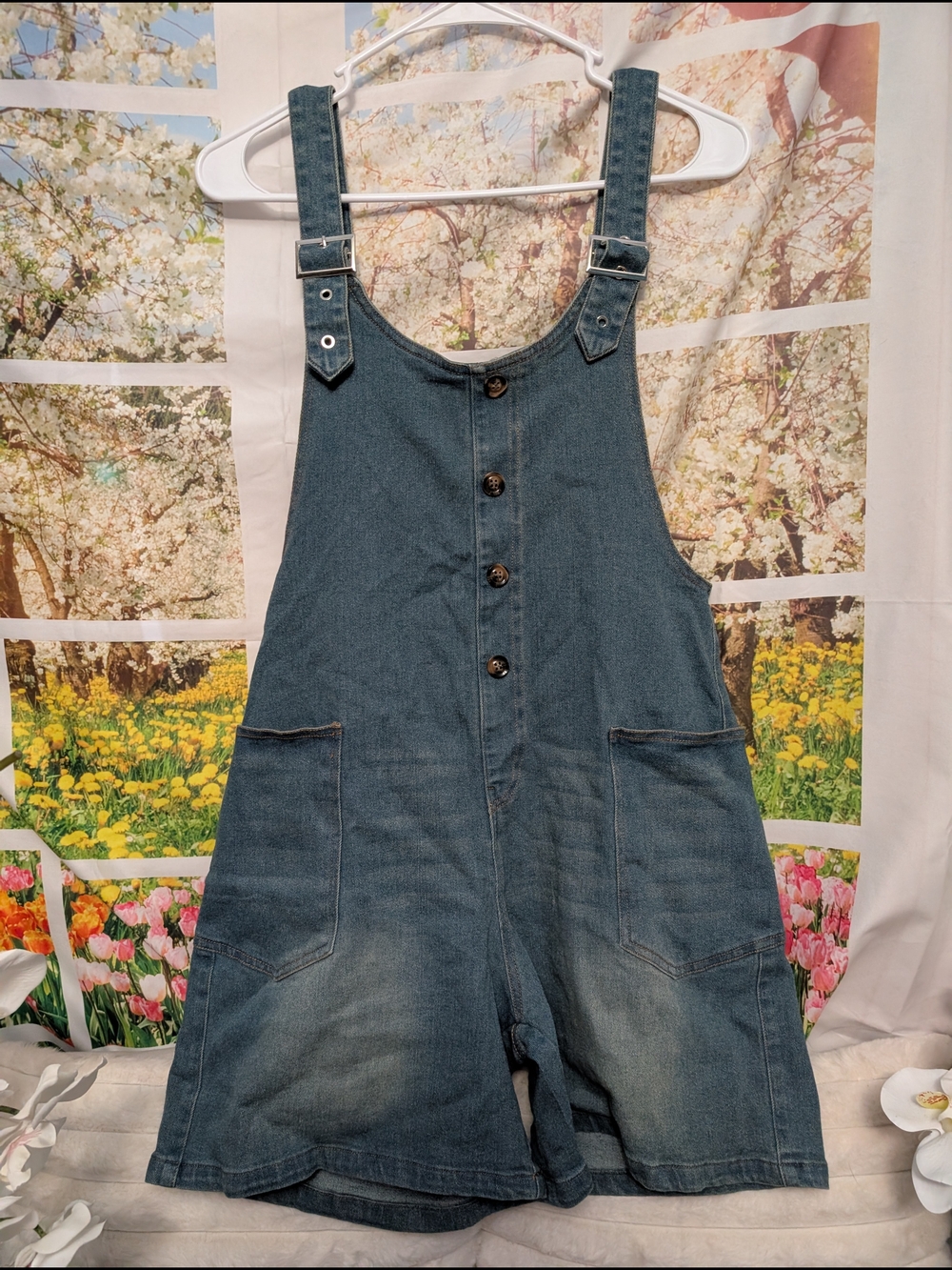 Blue Denim Women’s Jean Overalls Romper